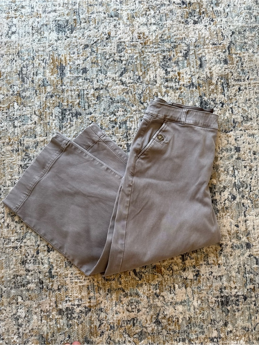 SPANX Cropped Wide Leg Ankle Pants in Taupe Gray